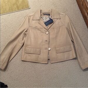 NWT Ralph Lauren Tan Leather Jacket